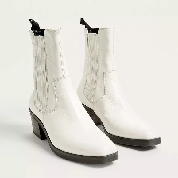 Vagabond Simone White Leather Boots Size 38 Size 8 - Picture 3 of 15